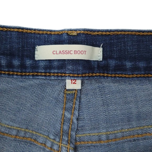 Levi Classic Boot Mid Rise Jeans Womens Size 12 Denim Medium Wash - Picture 7 of 9